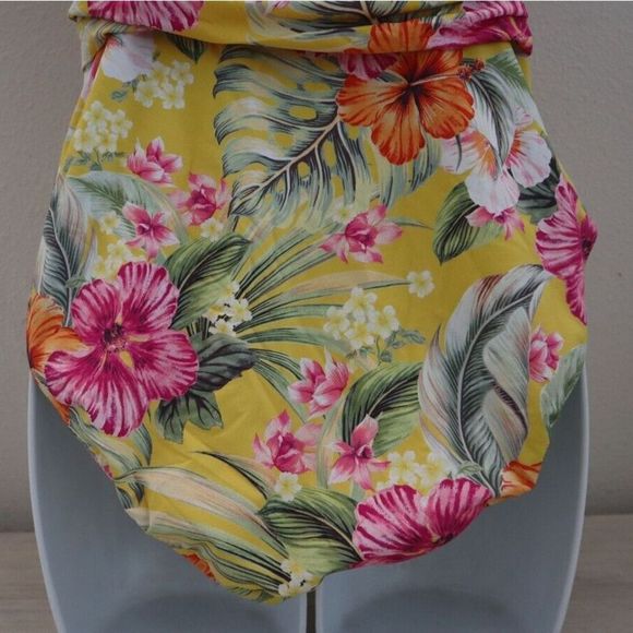 Bleu Rod Beattie Sz 12 Canary Gold Paradiso High Neck One-Piece Swimsuit $119 - Picture 10 of 13